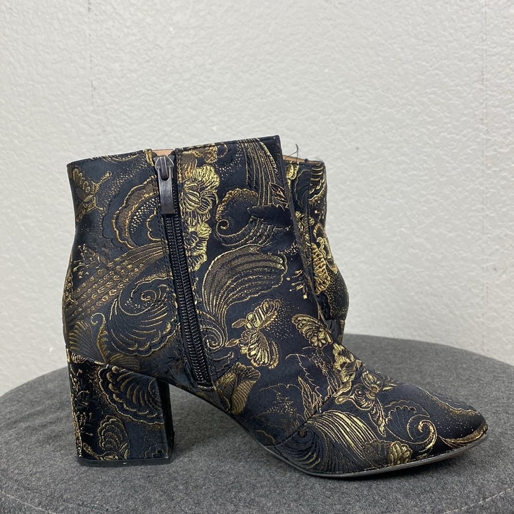 Franco Sarto olympia black and gold tapestry boots - Picture 6 of 8